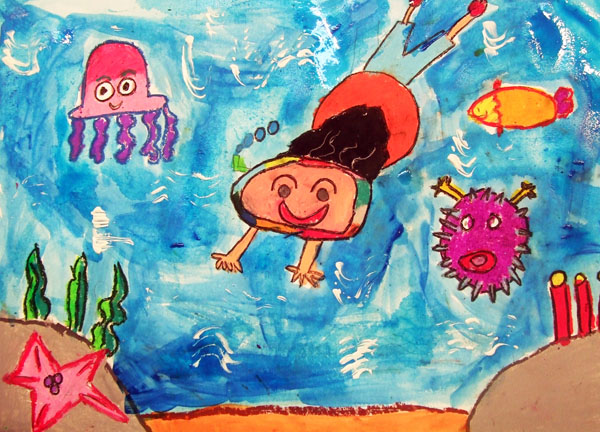 Artary Children Art Painting Diving Under the Sea Week 1 Year 2012