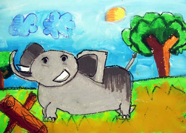 Artary Children Art Painting The Elephant's Trunk Week 2 Year 2012