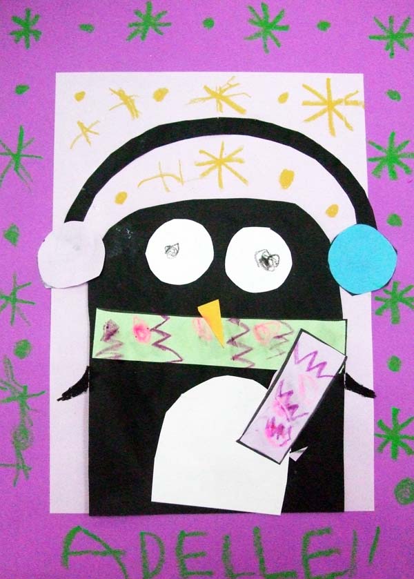 Artary Children Art Painting Snowy Penguin Week 3 Year 2012