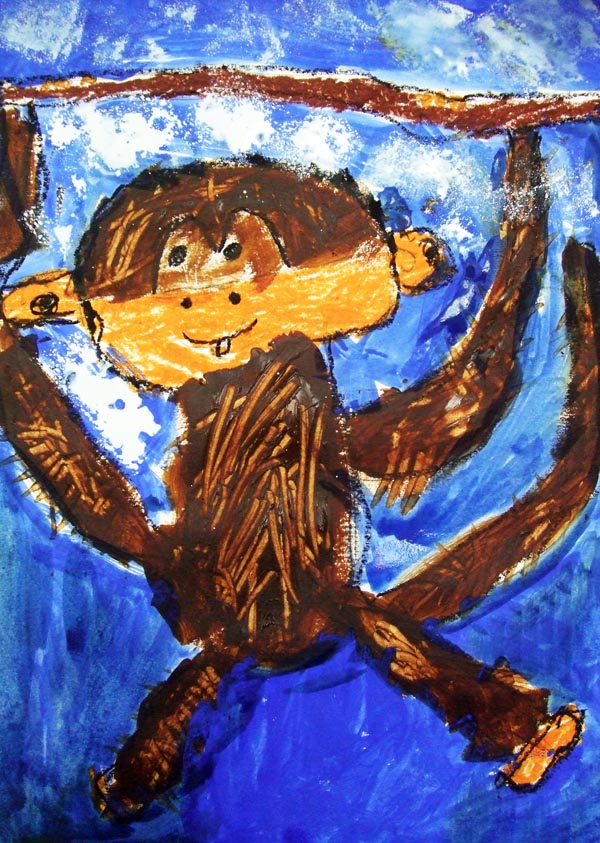 Artary Children Art Painting Furry Monkey Week 4 Year 2012