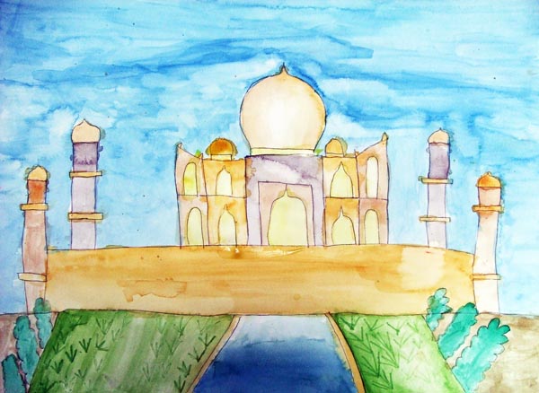 Artary Children Art Painting Taj Mahal - Watercolour Week 4 Year 2012