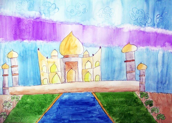 Artary Children Art Painting Taj Mahal - Watercolour Week 4 Year 2012
