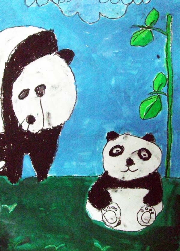Artary Children Art Painting Butterstick Panda Week 6 Year 2012