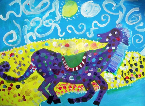 Artary Children Art Painting Hippie Horse Week 6 Year 2012