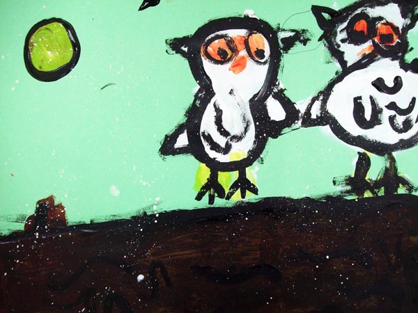Artary Children Art Painting Enchanting Owls Week 6 Year 2012