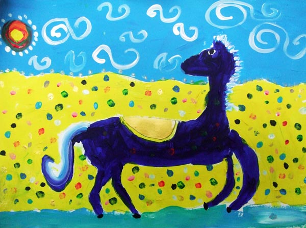 Artary Children Art Painting Hippie Horse Week 6 Year 2012