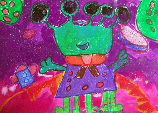 Artary Children Art Painting My Alien Friend Week 7 Year 2012