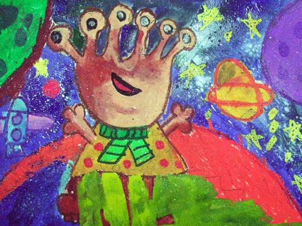 Artary Children Art Painting My Alien Friend Week 7 Year 2012