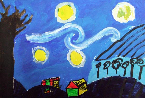 Artary Children Art Painting Starry Starry Night Week 7 Year 2012