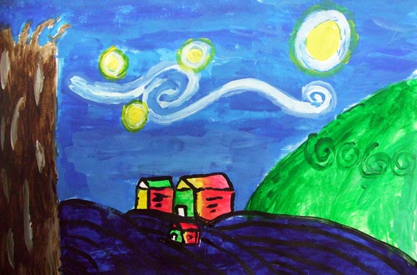 Artary Children Art Painting Starry Starry Night Week 7 Year 2012