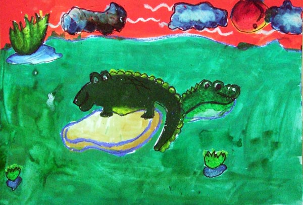 Artary Children Art Painting The Docile Crocodile Week 8 Year 2012
