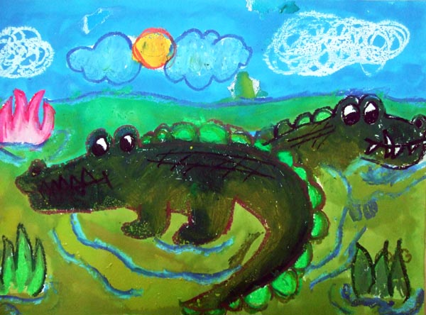 Artary Children Art Painting The Docile Crocodile Week 8 Year 2012