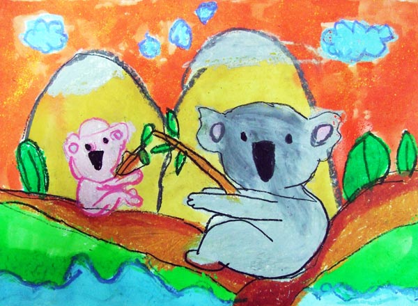 Artary Children Art Painting Hungry Koala Bear Week 10 Year 2012