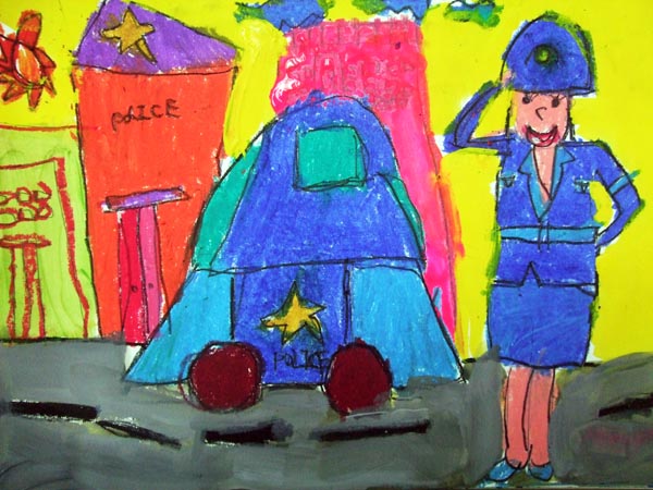 Artary Children Art Painting Good Day Mr Policeman! Week 11 Year 2012