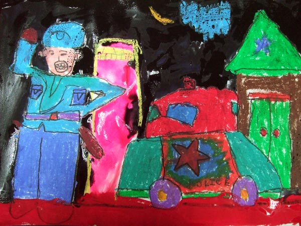 Artary Children Art Painting Good Day Mr Policeman! Week 11 Year 2012