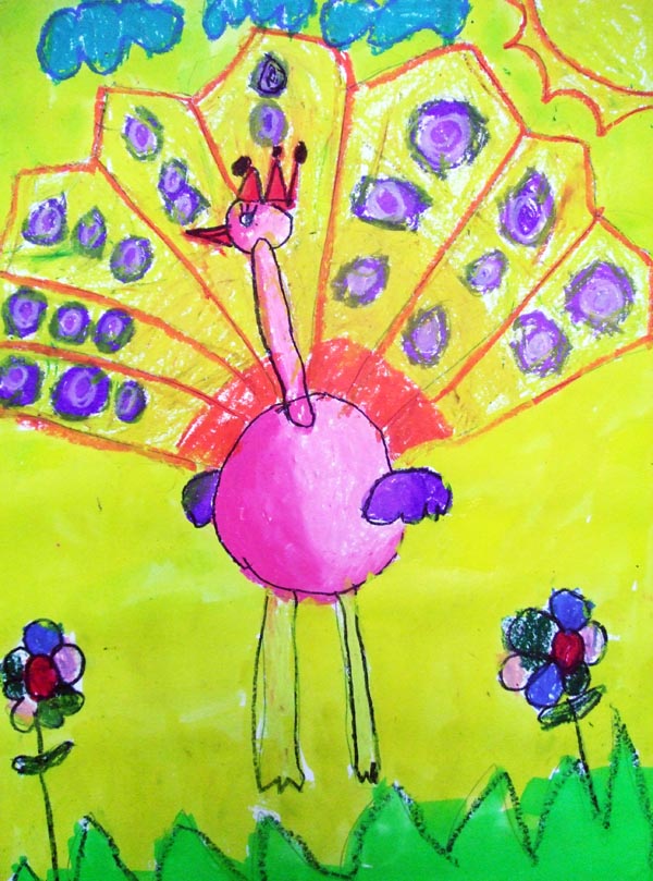Artary Children Art Painting Proud as a Peacock Week 12 Year 2012
