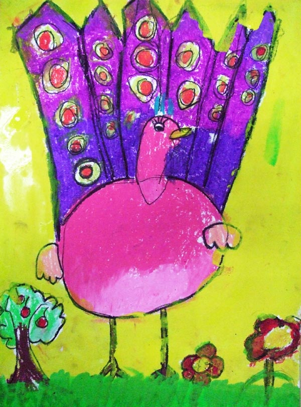 Artary Children Art Painting Proud as a Peacock Week 12 Year 2012