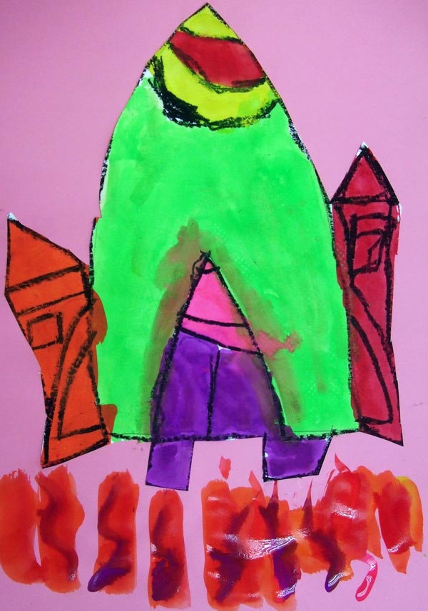 Artary Children Art Painting Launch My Rocket! Week 5 Year 2012