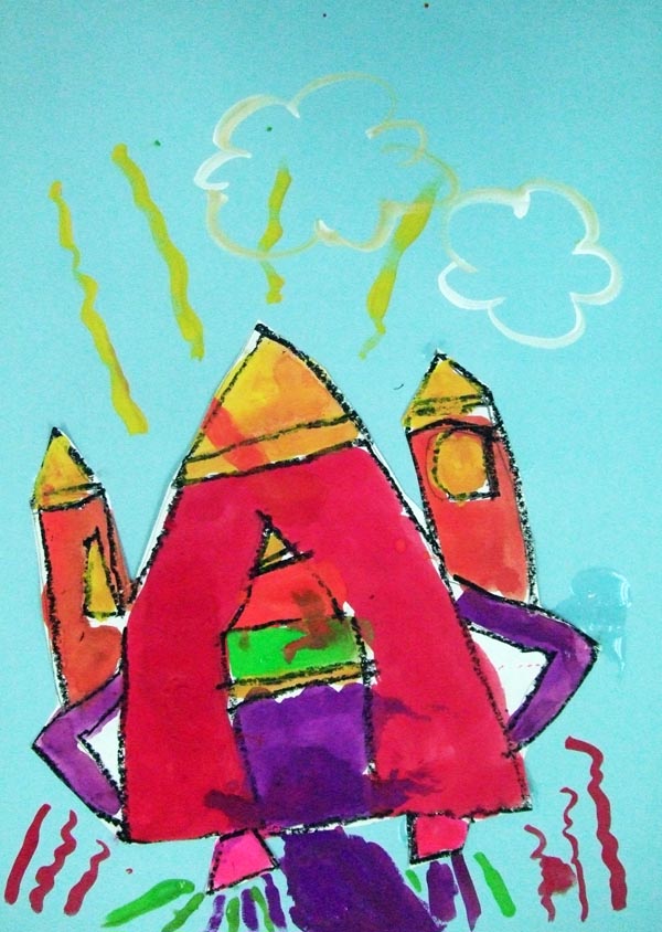 Artary Children Art Painting Launch My Rocket! Week 5 Year 2012