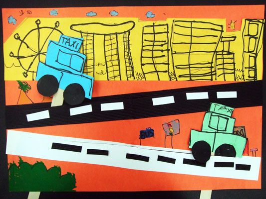 Artary Children Art Painting Singapore Taxi Cabs Week 33 Year 2012