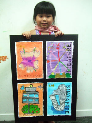 Artary Children Art Painting Singapore Stamp Collections II Week 34 Year 2012