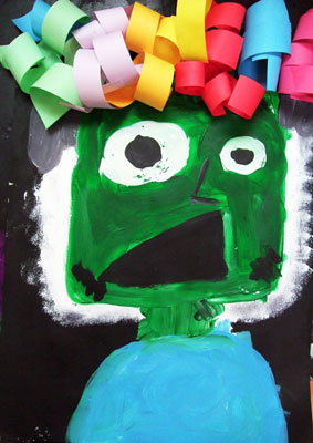 Artary Children Art Painting Afro Frankenstein Week 40 Year 2012
