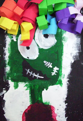 Artary Children Art Painting Afro Frankenstein Week 40 Year 2012