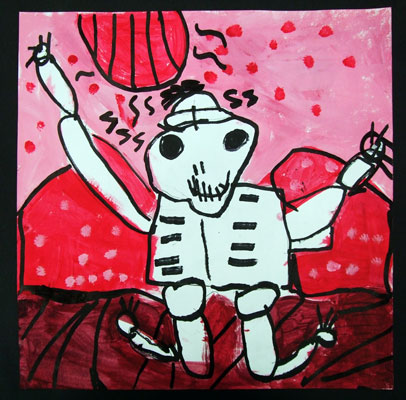 Artary Children Art Painting Silly Skeleton Week 42 Year 2012