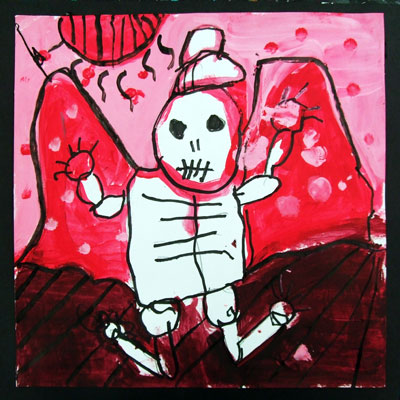 Artary Children Art Painting Silly Skeleton Week 42 Year 2012